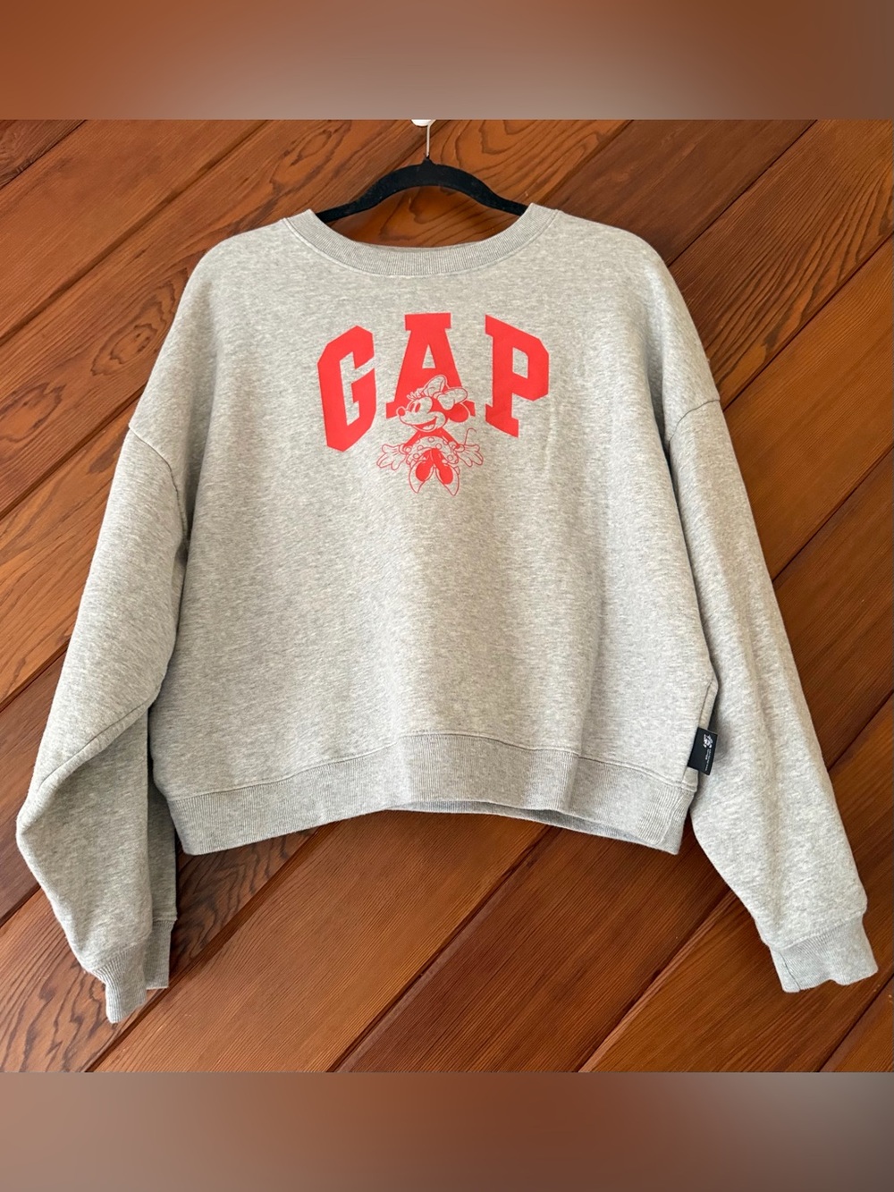 Gap x Disney Minnie Mouse Crewneck Sweatshirt Women's Medium Heather Gray